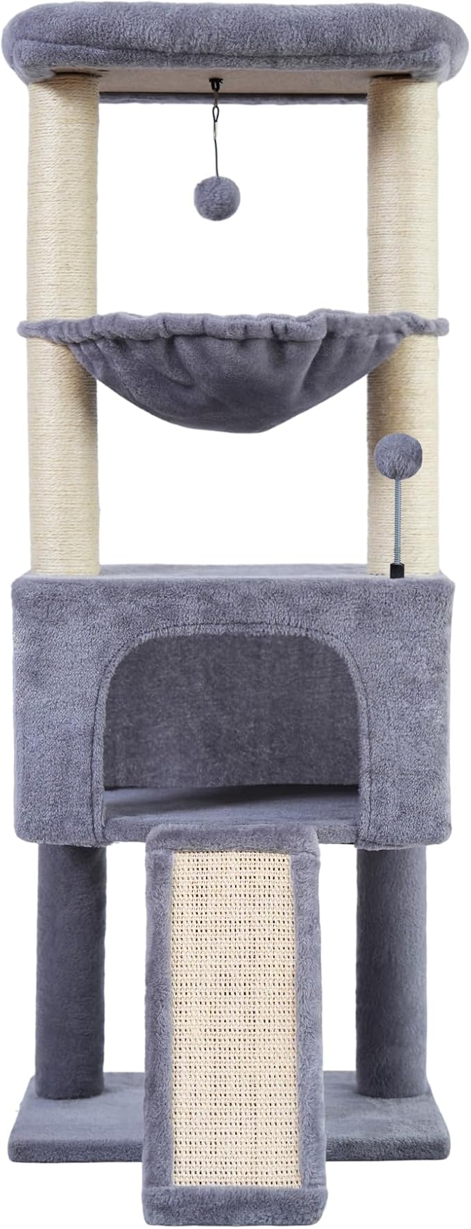 ROYPET Fashion Design 43.3" Cat Trees with Cat Houses,Grey