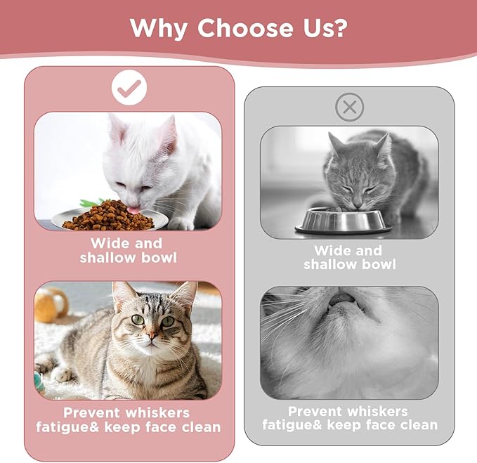 12-Pack Stainless Steel Cat Bowls, 6.7" Shallow Whisker Friendly Cat Food Dishes, Dishwasher Safe for Cats, Kittens, and Small Pets