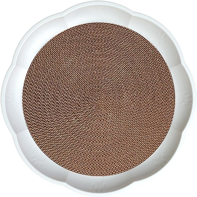 Gralara Round Cat Scratcher Sleeping Bed Lounge Furniture Protector Indoor Play Replacement Pad Circle Scratcher Pad for Indoor Cats, White