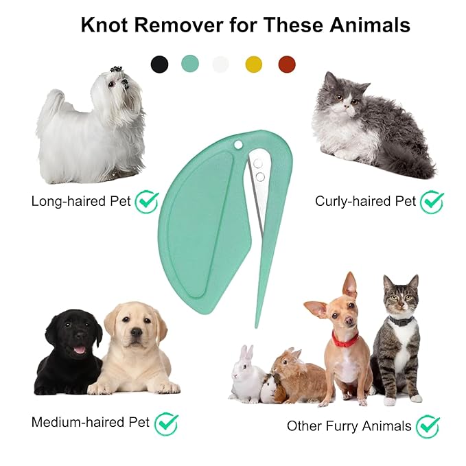 Pet Knotting Comb for Dogs and Cats, Dog Dematting Comb for Long Hair, Pet Hair Removal Tool, Safe and Gentle Knot Remover for Matted Fur, Grooming Comb for Dog and Cat, Easy to Use, Lightweight 5 Pcs
