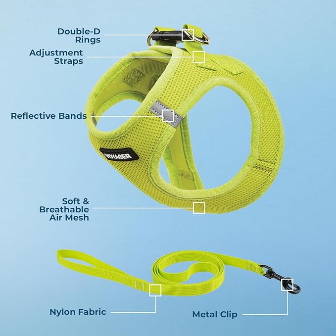 Voyager Step-in Pet Harness - All Weather Mesh, Adjustable Step in Harness for Cats and Dogs by Best Pet Supplies - 307S Lime Green, XXXS
