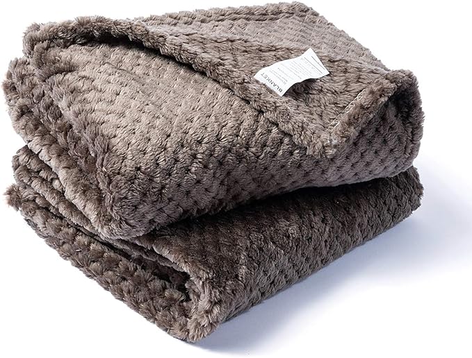 Warm Soft Fuzzy Dog or Cat Blanket, Plush Fleece Throws for Bed, Couch, Sofa, Travel (S/24" x 32", Dark Grey)