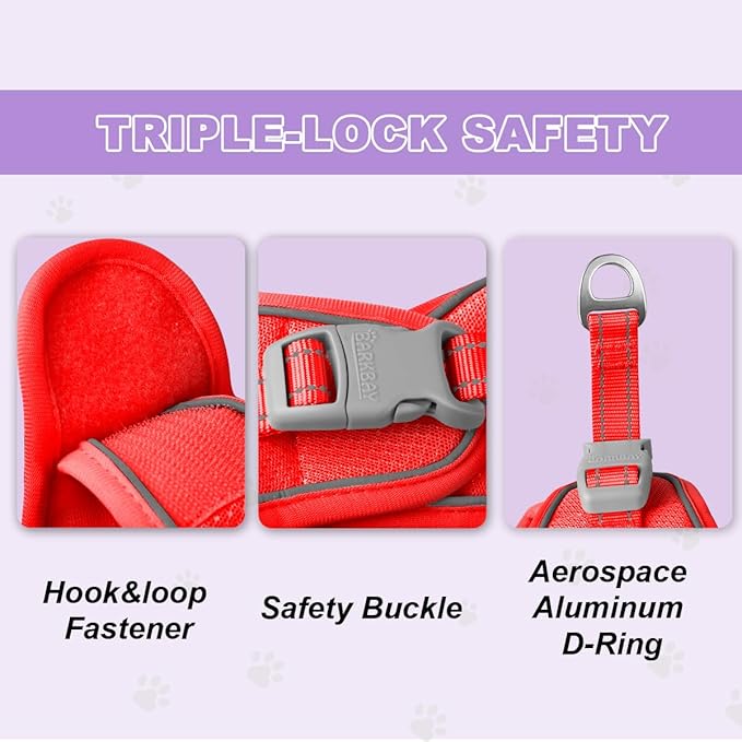 Cat Harness and Leash Set,Escape Proof Kitten Harness,Step in Adjustable Soft Lightweight,Easy Control,Reflective Strips Comfortable for Walking Travel(Red,XXXS)