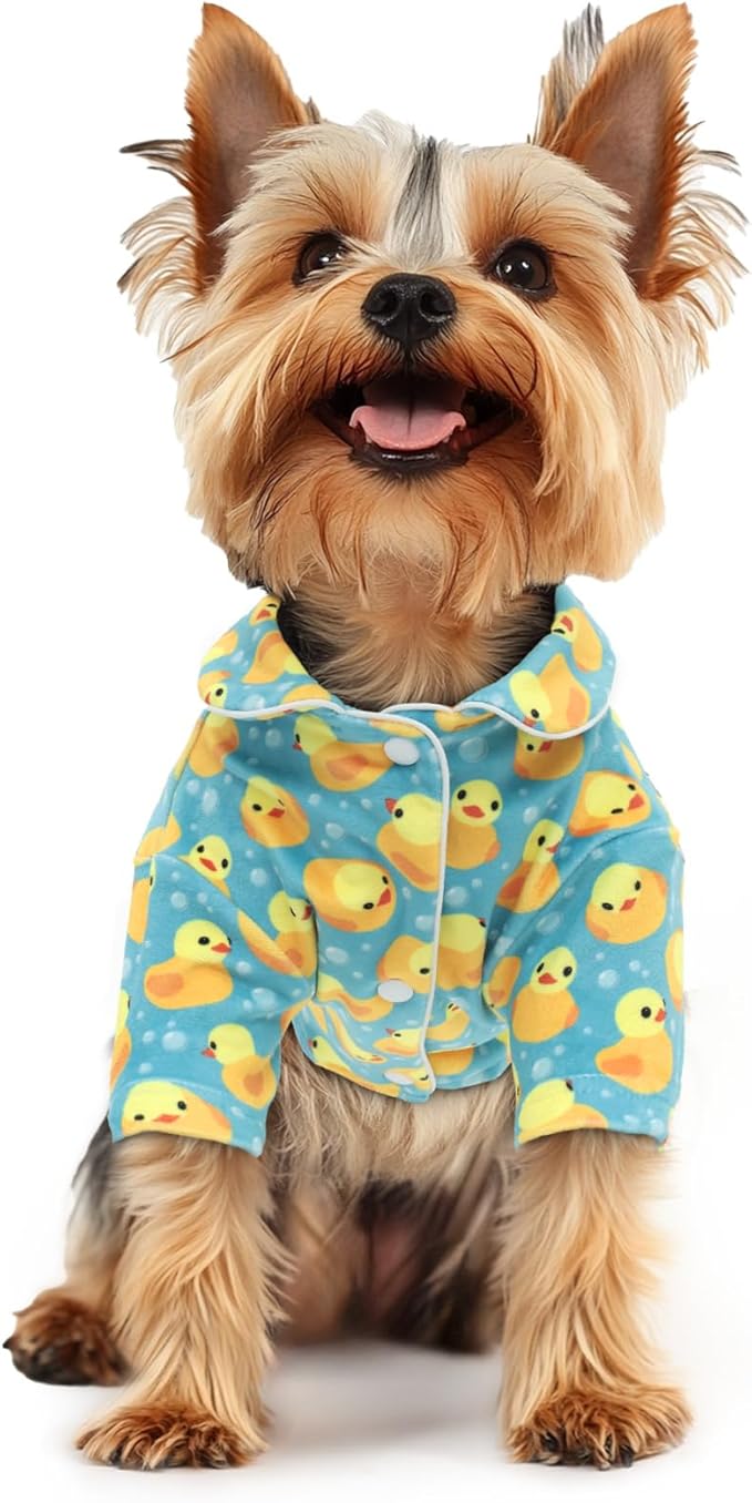 CuteBone Two-Leg Velvet Pet Pajamas Girl Dog Clothes - Soft, Cozy, and Stretchy Boy Pjs for Small, Medium Dogs and Cats Winter Sleepwear Apparel LTP10S