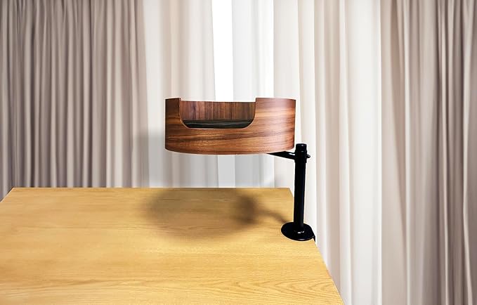 Desk Nest® Cat Bed– Space-Saving, Elevated Bed for Cats – Keeps Desks Clear, 360° Adjustable, Supports 25 lbs – Secure, Stylish and Durable – Perfect for Home Office – Walnut Wood Finish