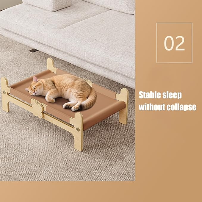 Cat Bed - Portable Pet Sleeping Cot, Raised Cat Furniture, Indoor Outdoor Pet Resting Accessory | Patio Beach Garden Lawn for Patio Beach Garden Lawn