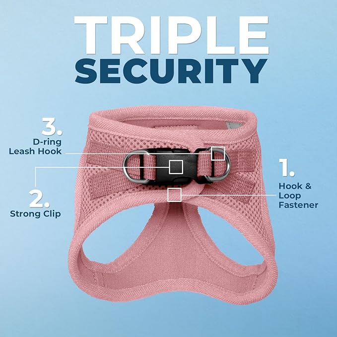 Voyager Step-in Pet Harness - All Weather Mesh, Adjustable Step in Harness for Cats and Dogs by Best Pet Supplies - 307S Pink, S