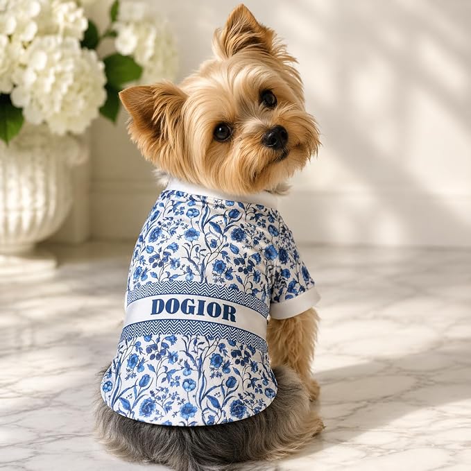 Luxury Designer Dog T Shirt – Cute Puppy Clothes for Small Dogs, Fashion Pet Tee Outfit for French Bulldogs & Chihuahuas, Everything Chic Dog Apparel