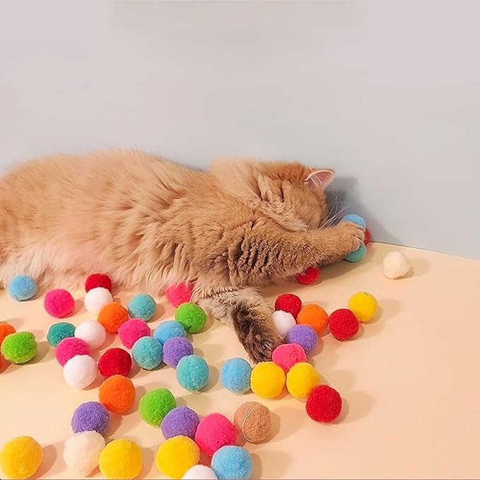 AIERSA Interactive Cat Toys for Indoor Cats, Cat Ball Launcher with 30 Plush Balls for Bored Adult Cats, Cat Toy Gun with Pom Poms, Cat Lover Gifts for Women