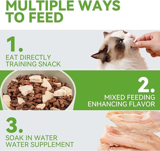 OPET Freeze Dried Chicken Breast Cat Treats for Cats & Dogs，Single Ingredient Grain Free High Protein Pet Food，Healthy Training Snacks (Chicken Breast, 1.48 Ounce)