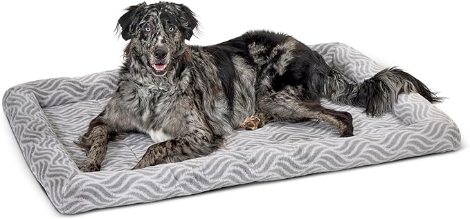 MidWest Homes for Pets QuiteTime Deluxe Wave Bolster Bed for Giant Dogs; Easily Machine Wash and Dry; Gray; 54"; 40254-WVGY