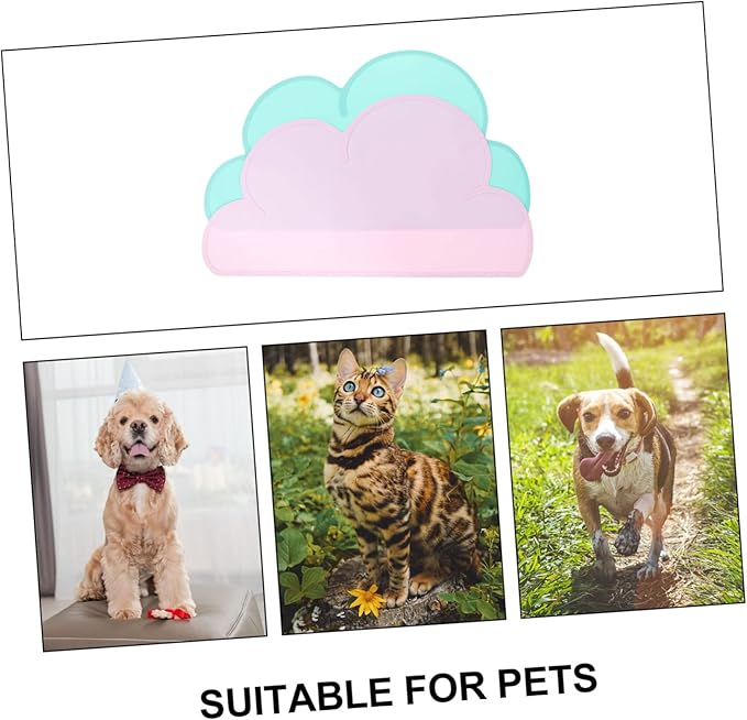 2pcs Dog Food Mat Silicone Pet Placemat Heat Resistant Non-Slip Dog Feeding Pad Cat Feeding Watering Supplies