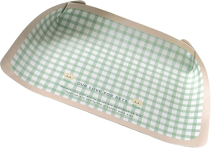 Scratch-Resistant Pet Bowl Mat, PU Placemat for Dogs & Cats, Spill-Proof Design with Easy Maintenance PU Leather Pet Feeding Mat