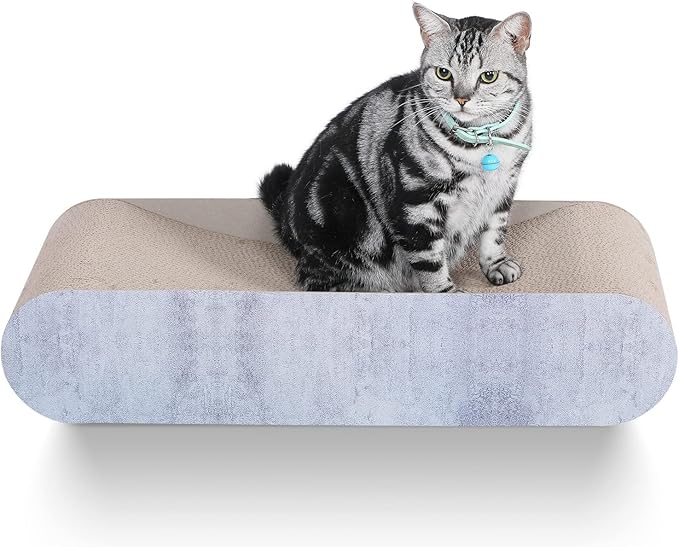 Cat Scratcher, Cardboard Lounge Bed, Bone Shape Design, Recyclable Corrugated Scratching Pad, Stable and Durable, Furniture Protector, Reversible