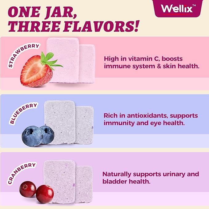 Wellix 4.23oz Natural Freeze-Dried Snacks for Dog & Cat - Triberry Yoggy Cat Yogurt Treats with Chicken Flavor & Real Fruits - Support Digestive & Immune Health Cats Food Toppers