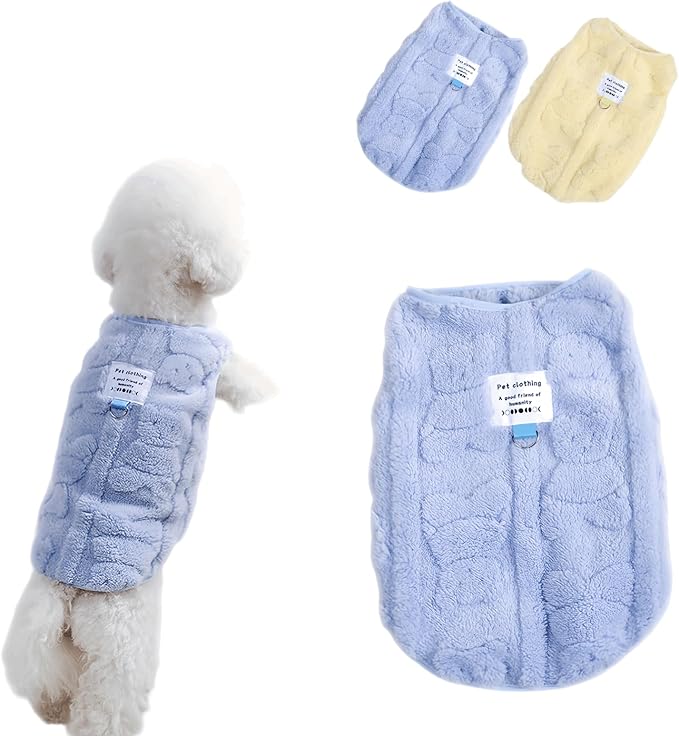 Warm Cat Apparel Cute Fluffy Cat Sweatshirt Cartoon Kitten Winter Coat Pullover Soft Skin-Friendly Knitwear (Small, Blue)