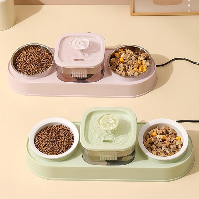 Elevating Cats Bowl Automatic Water Fountain Food AntiVomiting Dog Feeding Food Container for Small Dog Cats Pet Water Fountain