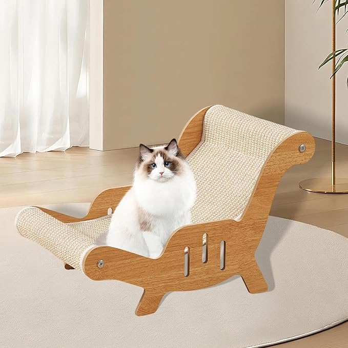 Sisal Cat Scratcher Bed, 2 in 1 Cat Hammock Lounge, Wear-Resistant Scratching Pad Lounge Chair for Indoor Cats Furniture Protection