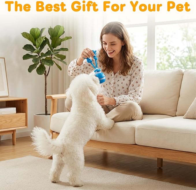 Zealburst Interactive Pet Toy, 360° Auto Rolling Moving Toy for Dogs and Cats, Alleviate Boredom (Blue)