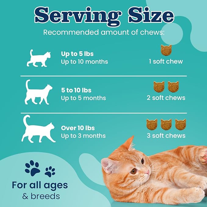Flea Treatment for Cats 300 Treats Natural Flea and Tick Prevention Supplement for All Cats - Skin & Coat Care, Immune System Boot, Digestive Gut Health, Daily Oral Flea Supplement Chicken Flavor