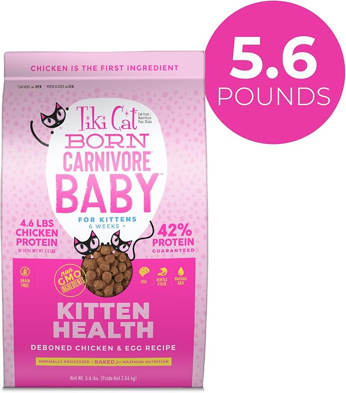 Tiki Cat Born Carnivore Baby Non-GMO, Chicken & Egg 5.6 lbs.