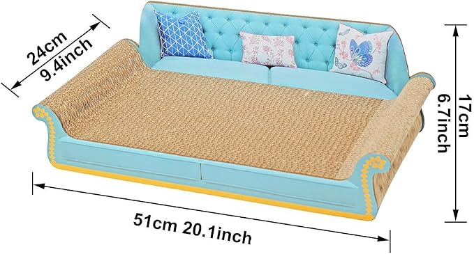 Cat Scratcher Bed Corrugated Cardboard Lounge Sofa Scratching Pad Prevents Furniture Damage Protector Resting Playing Sleeping Suitable for All Ages