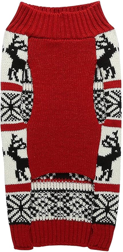 Lanyarco Ugly Dog Christmas Sweaters, Xmas Reindeer Holiday Festive Pet Clothes Christmas Dog Sweater for Large Dogs, XX-Large (XXL) Size 22.5"