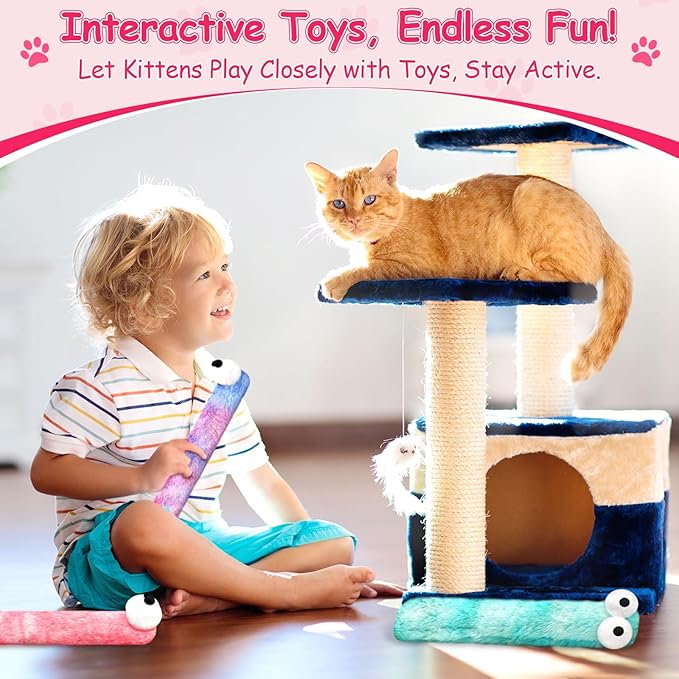Cat Toys Pillows, 3 Pack Cat Kicker Toy for Kittens and Adult Cats, Soft and Durable with Catnip Inside, Interactive Catnip Toys for Anxiety Relief and Promotes Exercise (12.6 Inches)