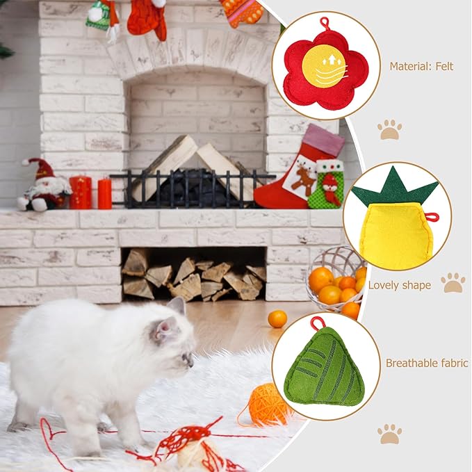 6pcs Catnip Set with Felt Mushroom Design, Interactive Kitten Chew for Indoor Play, Non-Toxic Catnip Stuffed for Cats and Kittens Style