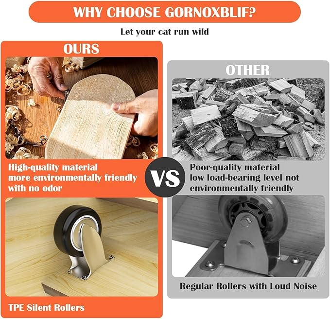 Cat Exercise Wheel for Indoor Cats - Cat Treadmill Wheel with Detachable Carpeted Runway - Natural Solid Wood Sturdy Running Wheel for Running/Walking/Training - Suitable for Most Cats, 36"