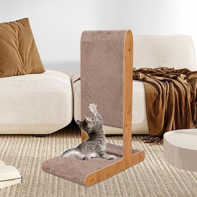 Baoblaze T Shaped Cat Scratcher Bed Cat Scratching Board Rest and Play Wear Resistant for Indoor Supplies Furniture Protector, Style A