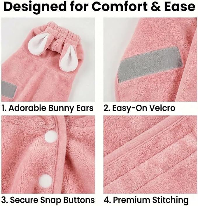 Dog Bathrobe Super Absorbent Towel for Small Dogs Cats Fast Drying Dog Robe Coat with Hood Puppy Cat Bath Towel Wrap Pet Grooming Supplies After Shower (XS,Deep Pink)