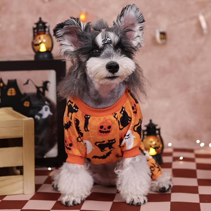 CuteBone Fleece Dog Halloween Pajamas Clothes Puppy Jammies Pet Apparel Cat Onesie for Chihuahua Yorkie Frenchies P309M