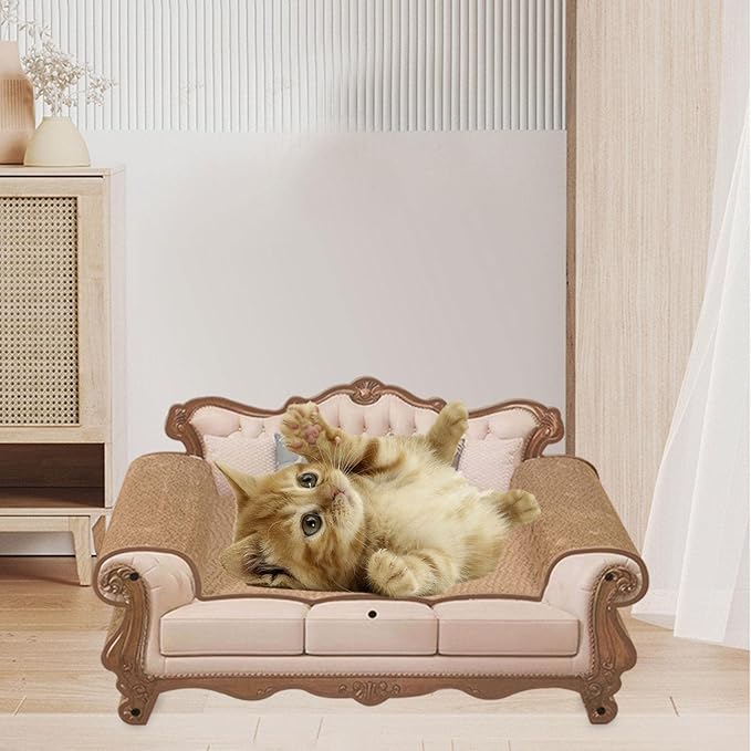 Cat Scratcher Cardboard Sofa Bed Scratch Board Fashion Scratching Pad Sofa for Kitten Indoor Cats Grinding Claws