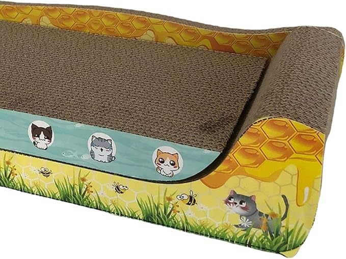 Cat Scratcher Cardboard Lounge Protect Carpets and Sofas Cat Furniture Pet Sofa Cat Scratch Bed for Indoor Cats Exercise Rest, XL with mat