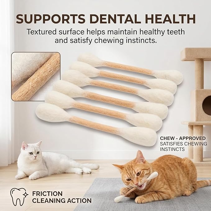 Qtip Cat Toy, Giant Qtip Cat Toy, 9 Pcs with Cotton Swab Design, Interactive Play for Indoor Cats and Kittens, Dental Teething Support and Catnip Entertainment