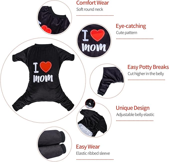 CuteBone Dog Halloween Pajamas Puppy Onesies Small Dogs Soft Pjs Coat Cat Apparel Comfy Pet Christmas Clothes Outfit Doggie Bodysuit P297L