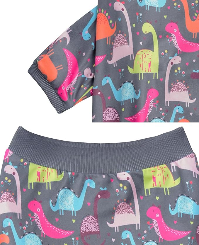 Dog Grey T Shirts with Color Dinosaur Pattern Printed Pet Shirt Softable Pajamas Large Dogs (3XL, Grey)