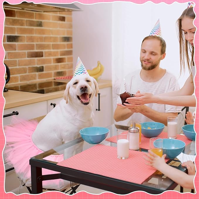 Dog Tutu Tulle Tutu for Dogs Small Large Medium Puppy Dress Ballerina Costume Skirt for Holiday Puppy Cats Bunny Pet Outfit Birthday Wedding Party Photo Prop Supplies(Pink)