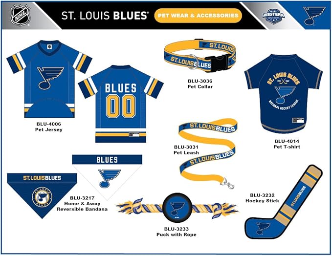 Pets First NHL St.Louis Blues Jersey for Dogs & Cats, Medium. - Let Your Pet Be A Real NHL Fan! (Pack of 2)