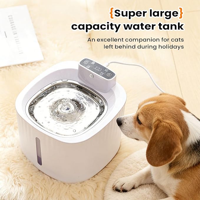 Water Fountains for Cats Indoor, Dog Water Dispenser Drinking Feeder - 3000ml Automatic Wireless Silent, for Puppy Kitten Watering Feeding Household Apartment Outdoor