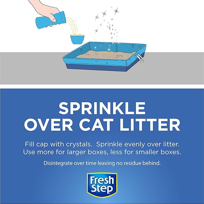 Fresh Step Cat Litter Crystals Deodorizer, Non Toxic Odor Neutralizing Crystals for Litter Boxes that Help Control Smells and Keep Home Areas Fresh, Summer Breeze Scent, 15 Ounce - 3 Pack
