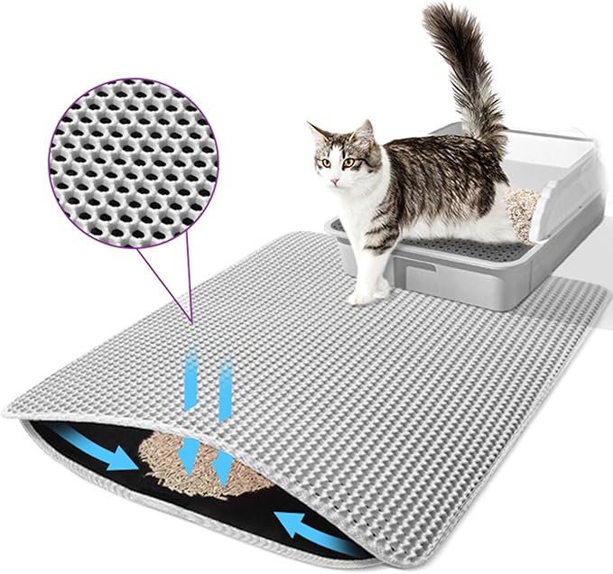 Cats Litter Mat, Cats Litter Trapping Mat, Honeycomb Layer Design, Less Waste Litter Trapping Mat Less Waste Cats Litter Mat Litter Trapping Tray