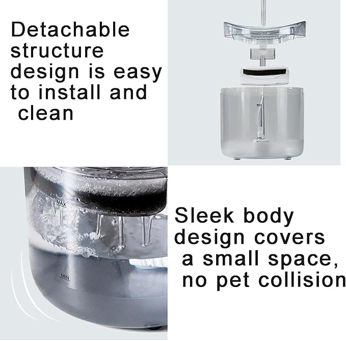 Pet Water Fountain, 2L Large Capacity, Multi-Layer Filtration Design, Silent Operation, USB Powered, Suitable for Cats and Small Dogs