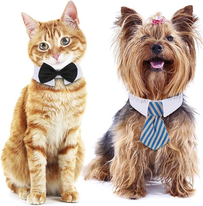 Shappy 3 Pieces Adjustable Pets Dog Cat Bow Tie Pet Costume Necktie Collar for Small Dogs Puppy Grooming Accessories (S)