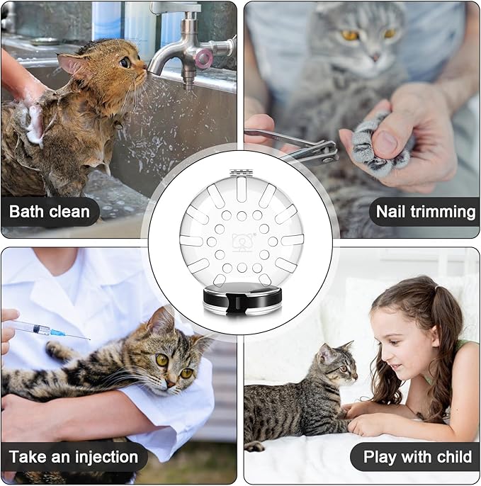 Kifmurase Cat Muzzle for Grooming Adjustable Hood Transparent Cats Helmet Anti Bite Muzzles Prevent from Cats Biting Scratching, Breathable Cat Bubble Muzzle for Nail Trimming Shaving and Bathing