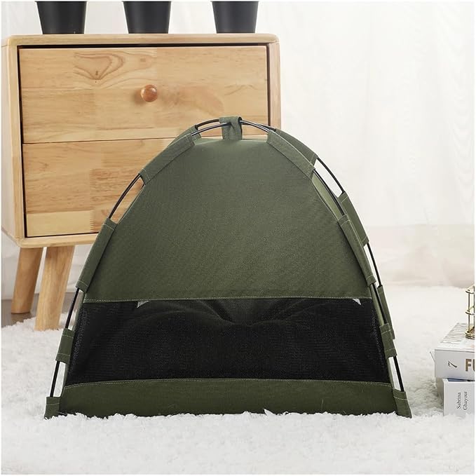 SBTRKT Pet Tent Bed Cats House Supplies Products Accessories Warm Cushions Furniture Sofa Basket Beds Winter Clamshell Kitten Tents Cat (Color : Green, Size : S 35x35cm)
