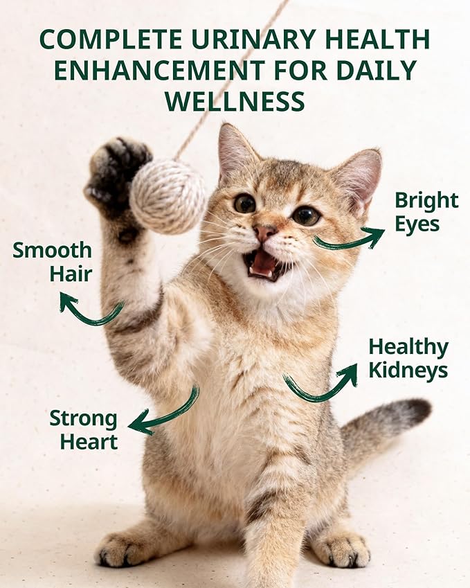 Cat Urinary Treats Lickable, Cranberry, Taurine & L-Lysine for Daily Urinary Wellness,Grain-Free Squeezable Cat Treats with Multivitamins, Real Chicken, 10 Tubes