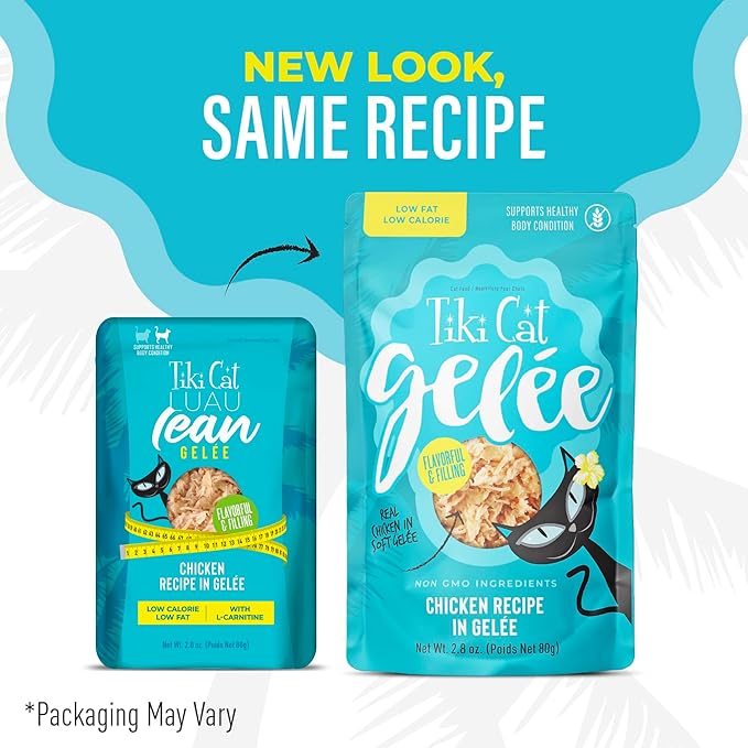 Tiki Cat Luau Lean Gelee Wet Cat Food, Chicken, 2.8 oz. Pouch (12 Count)