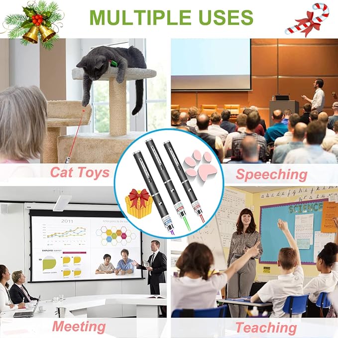XIMIBI Laser Pointer for Cats and Dogs - 3 Pack Pet Kitten Indoor Training Chaser Toys - Cat Pointer Teaching Indicator